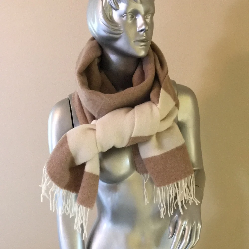 Eileen Fisher Italian Wool blend Striped Blanket Scarf
